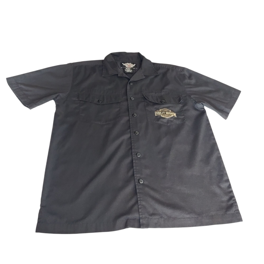 Harley-Davidson Men's Dark Gray Shortsleeve Button Up Shirt Size M - Picture 7 of 8